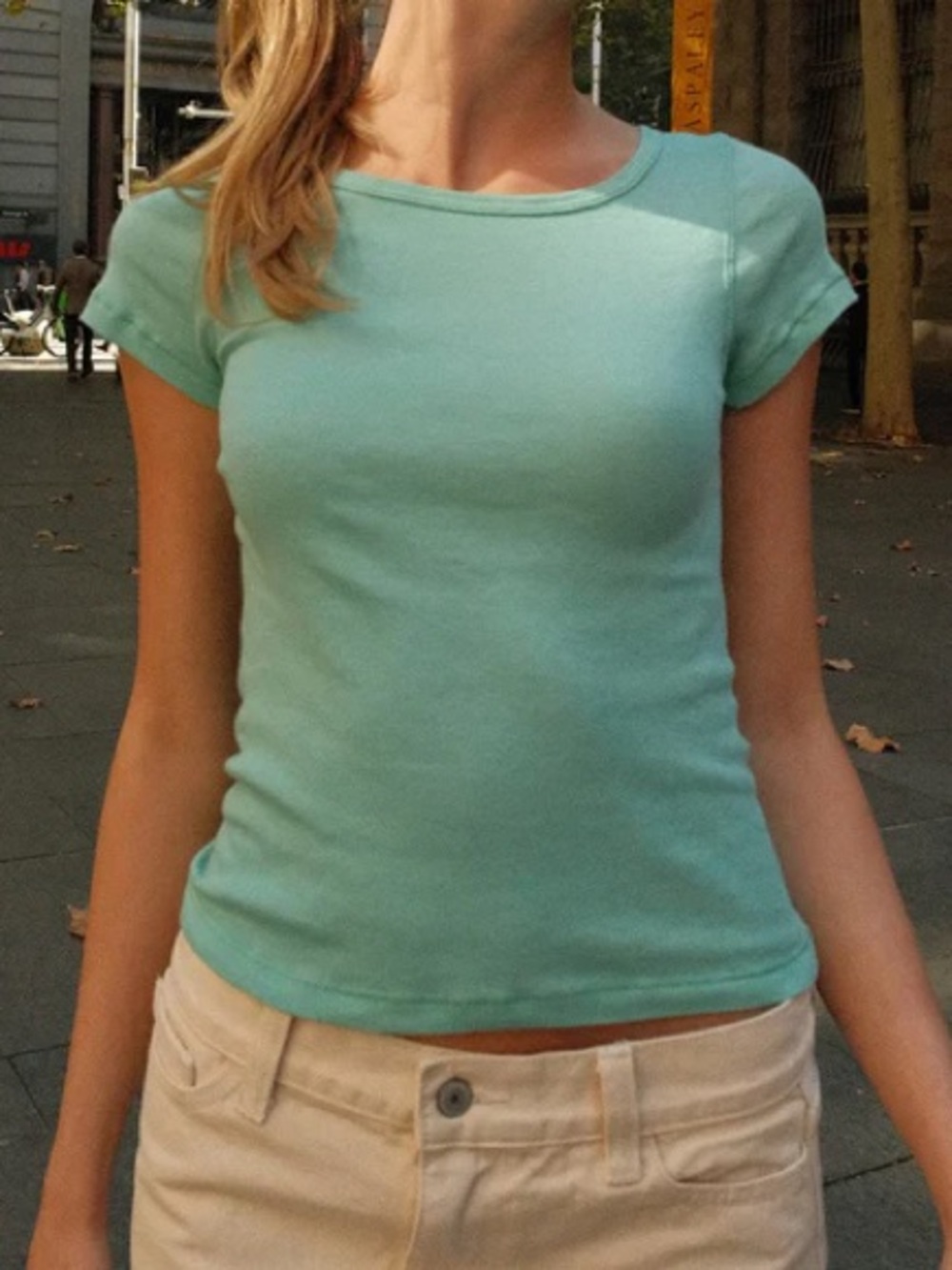 Brandy Melville seafoam teal Hailie top